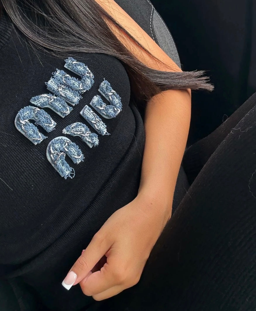 TOP MIU JEAN NOIR