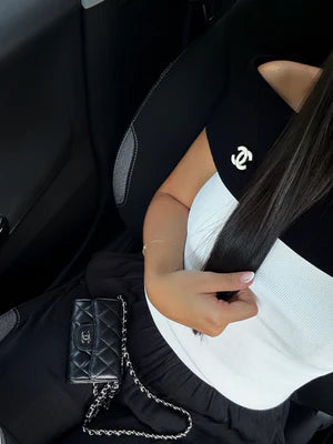 BLACK STRIPED CROP TOP