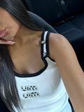 TOP MIU BOUTON BLANC