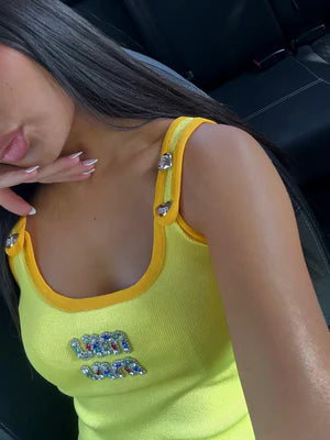 TOP MIU BOUTON JAUNE