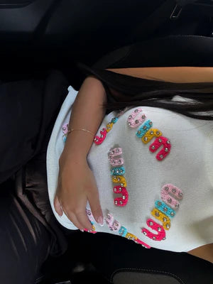 TOP MIU MULTICOLOR BLANC